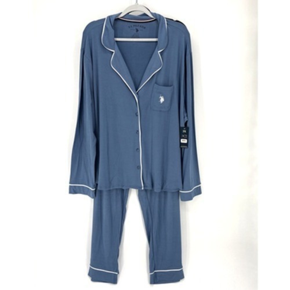 NEW US Polo Assn. Pajama Set Women 3X Blue Lounge Wear NWT
